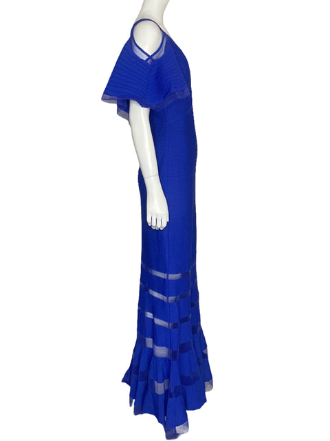 Vestido Tadashi Shoji Bondage Vuelos Azul-Talla S