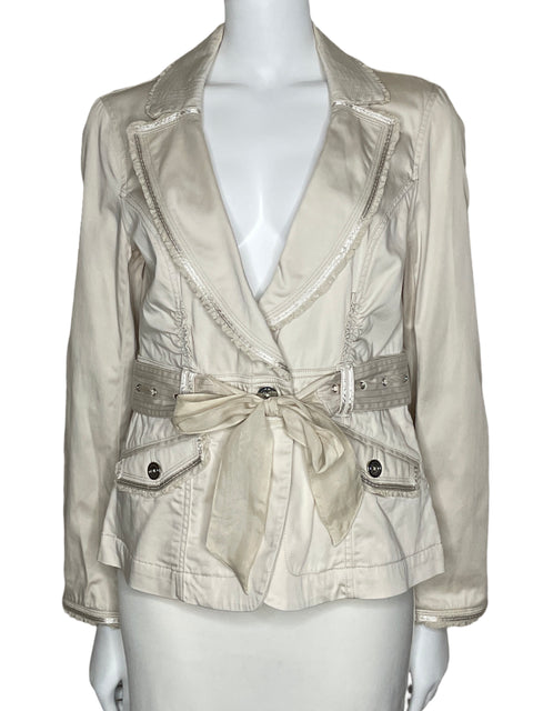 Chaqueta White House Black Market Cinturon Beige-Talla 10