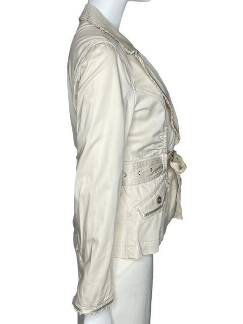 Chaqueta White House Black Market Cinturon Beige-Talla 10
