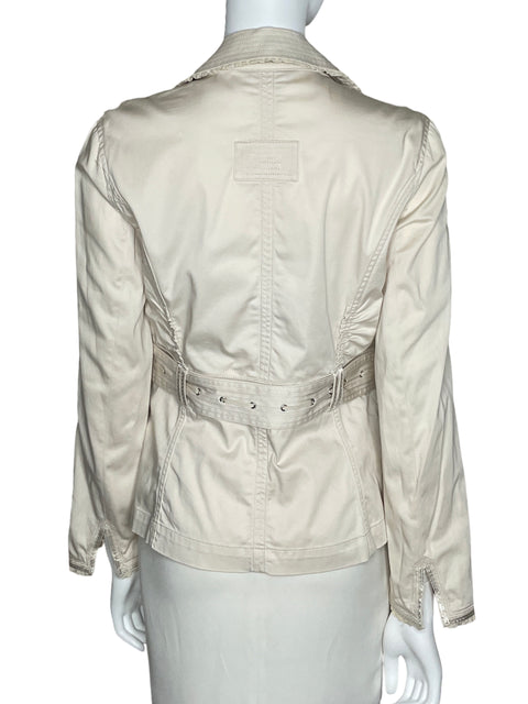Chaqueta White House Black Market Cinturon Beige-Talla 10