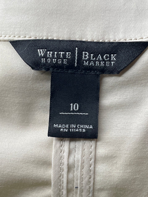 Chaqueta White House Black Market Cinturon Beige-Talla 10