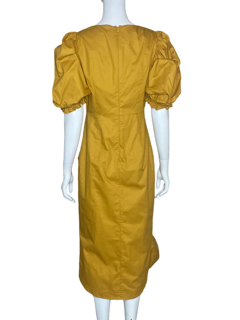 Vestido Shein Premium Abullonado Mostaza-Talla M