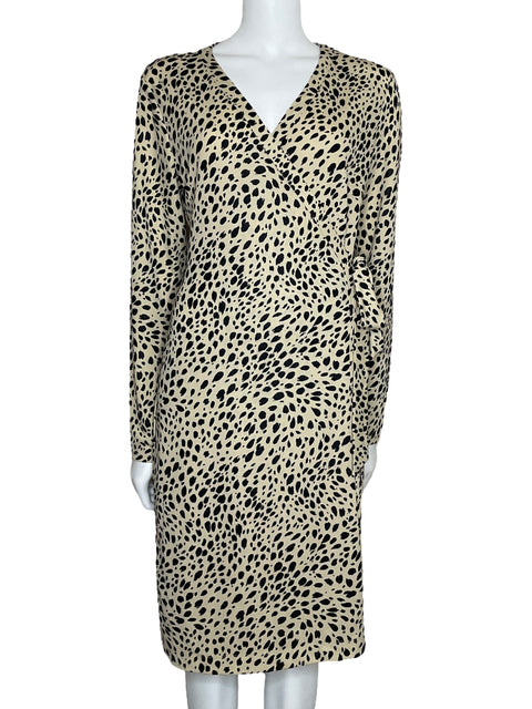 Vestido Amazon Essentials Print Crossbody Beige-Talla L