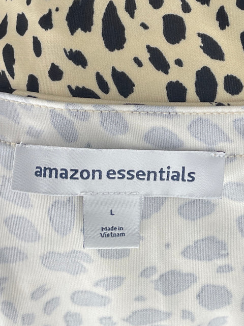 Vestido Amazon Essentials Print Crossbody Beige-Talla L