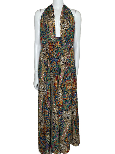 Vestido Tesoro TPS Open Back Maxi Azul-Talla U