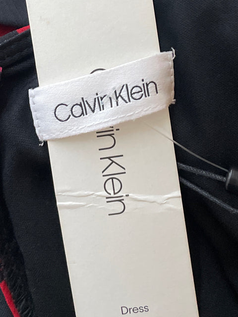 Vestido Calvin Klein Floral FLuido Negro-Talla 10