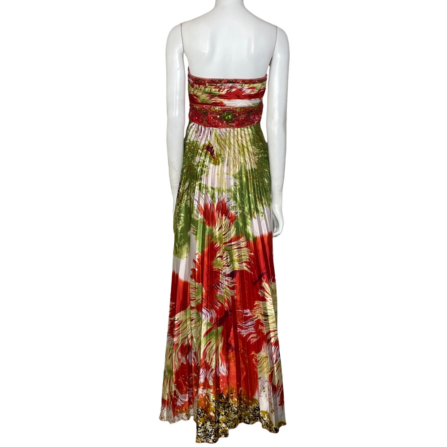 Vestido Cinderella Plisado Lentejelas Verde-Talla 10