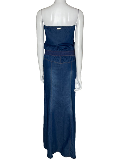 Vestido Celebrity Denim Botones Azul-Talla S
