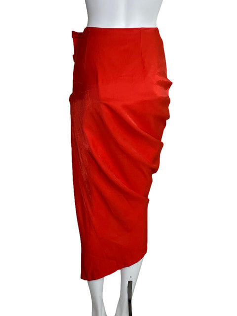 Falda Do+Be Drapeada Vuelos Naranja-Talla M