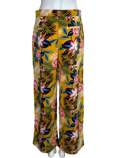 Pantalón Ina Floral Straight Amarillo-Talla S