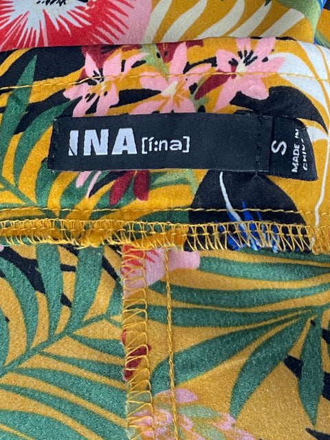 Pantalón Ina Floral Straight Amarillo-Talla S