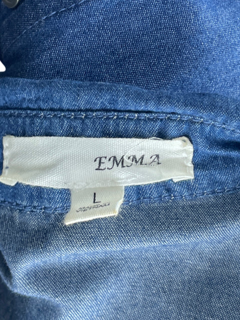Vestido Emma Denim Manga Larga Azul-Talla L