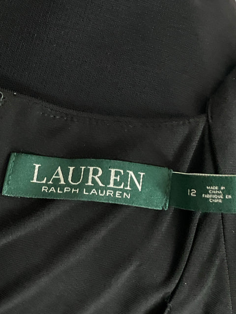 Vestido Ralph Lauren Halter Sin Mangas Negro-Talla 12