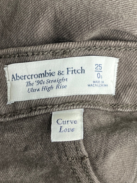 Pantalón Abercrombie & Fitch 90s Straight Marron-Talla 25
