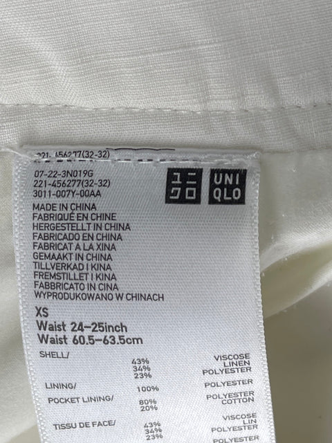 Faldashort Uniqlo Zipper Blanco-Talla XS