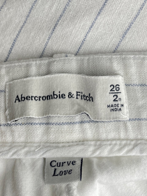 Short Abercrombie & Fitch Rayas Blanco-Talla 26