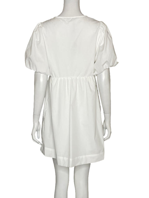 Vestido Day+Moon Abullonado Blanco-Talla S