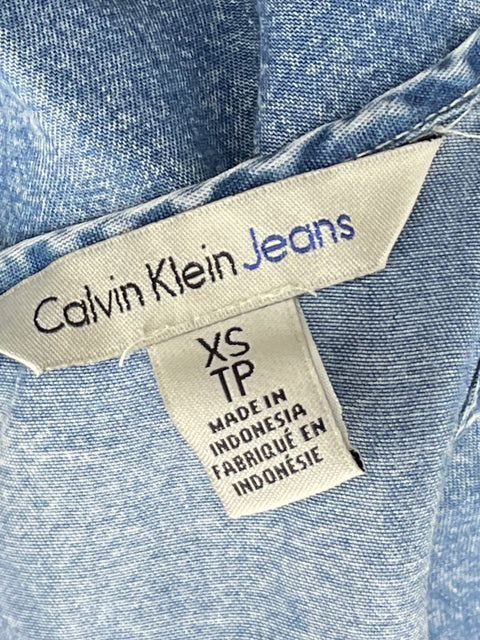 Vestido Calvin Klein Fluido Tirantes Azul-Talla XS