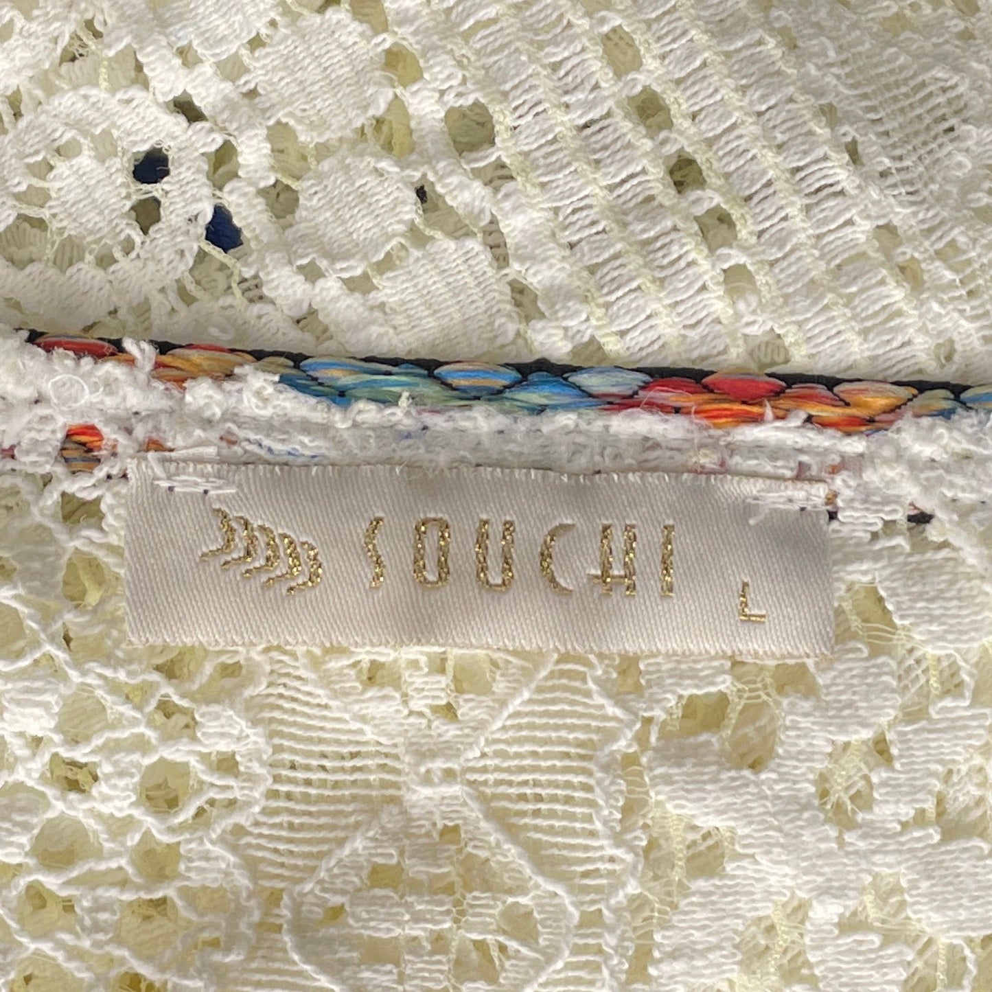 Cardigan Souchi Tejido Encaje Blanco-Talla L