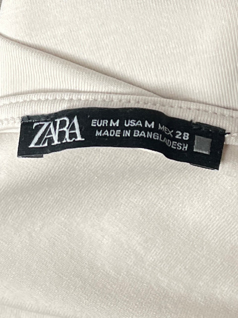 Suéter Zara Manga Larga Beige-Talla M