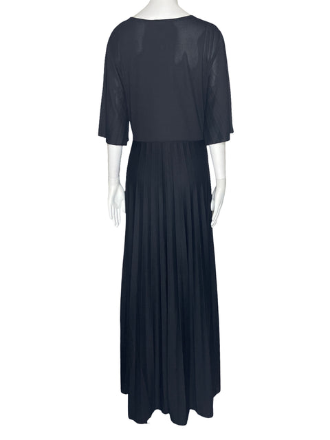 Vestido Asos Cuello V Mangas Corta Negro-Talla 18