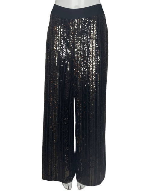 Pantalón BCBG Lentejuelas Recto Negro-Talla S