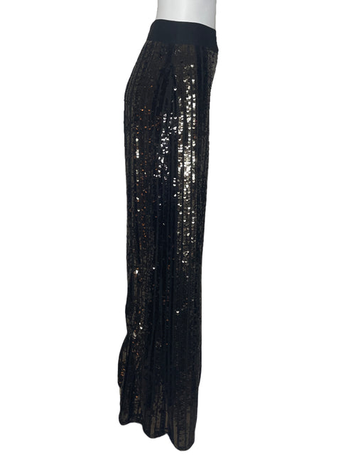 Pantalón BCBG Lentejuelas Recto Negro-Talla S