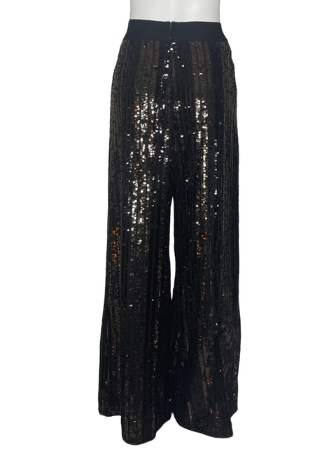 Pantalón BCBG Lentejuelas Recto Negro-Talla S