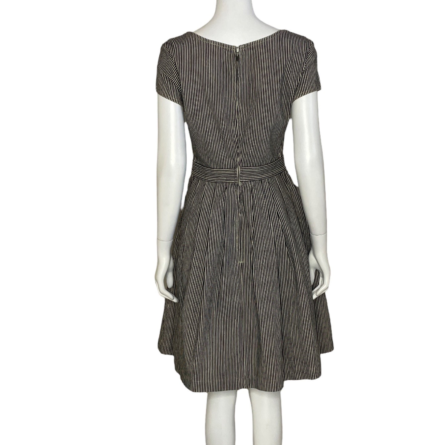 Vestido Isaac Mizrahi Cremallera Rayas Negro-Talla 4