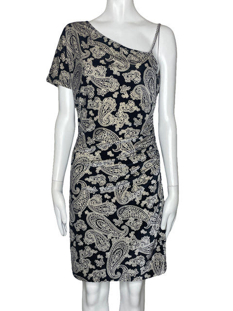 Vestido Michael Kors Cadena One Shoulder Negro-Talla S