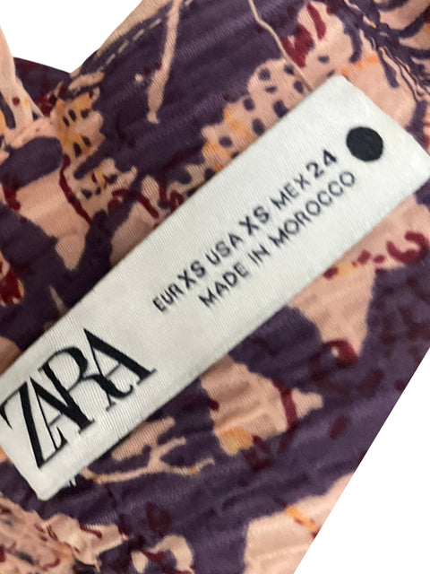 Set Zara Estampado Morado-Talla XS