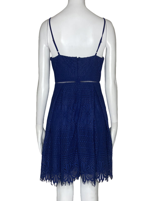 Vestido Soprano Encaje Tiras Azul-Talla S