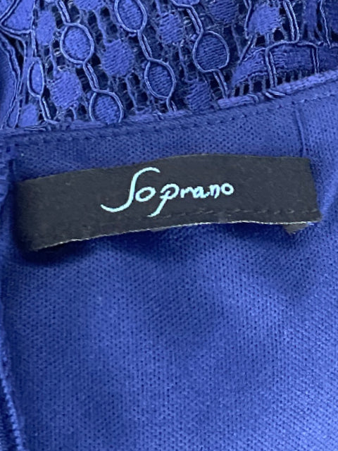 Vestido Soprano Encaje Tiras Azul-Talla S