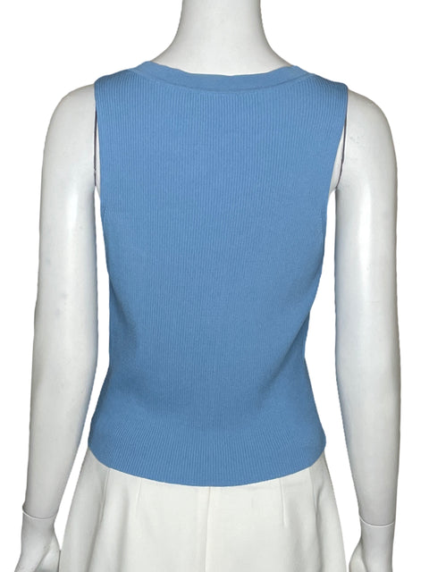 Top Karl Lagerfeld Acanalado Sin Mangas Azul-Talla M