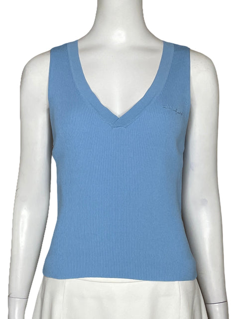 Top Karl Lagerfeld Acanalado Sin Mangas Azul-Talla M