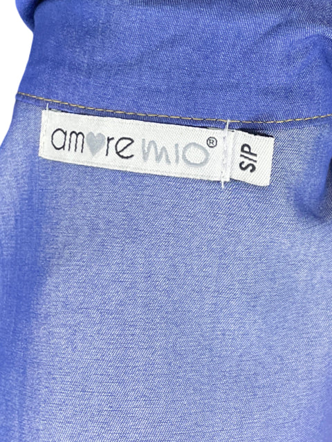 Blusa Amore Mio Cropped Botones Azul-Talla S