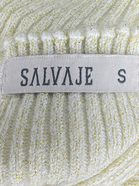 Top Salvaje Punto Metalizado Beige-Talla S