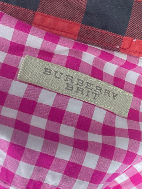Camisa Burberry Cuadros Fucsia - Talla M