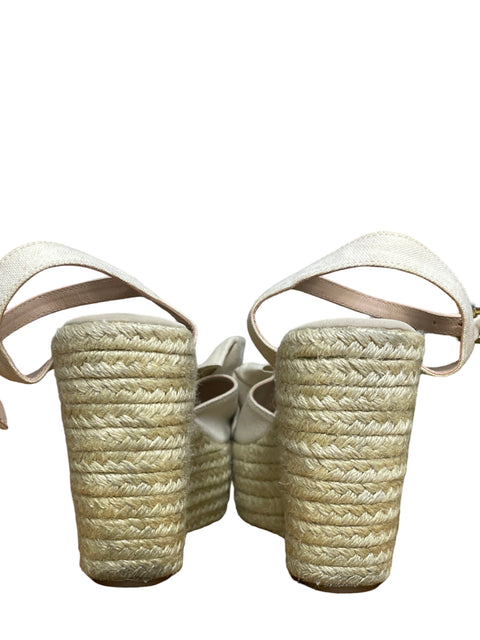 Calzado Milines Plataforma Lazos Beige-Talla 38