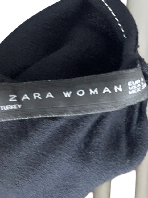 Vestido Zara Largo Mangas Larga Negro - Talla L
