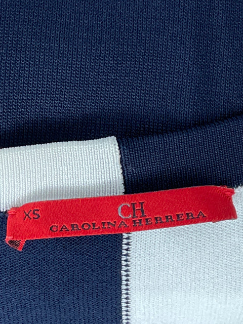 Sueter Carolina Herrera Bicolor Media Manga Blanco-Talla XS