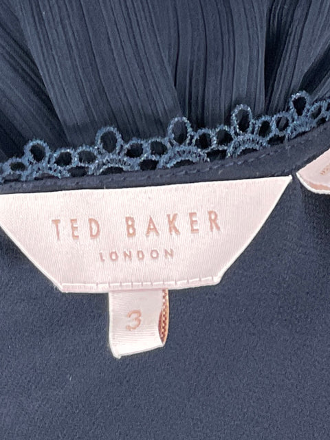 Blusa Ted Baker Encaje Sin Mangas Azul-Talla 3