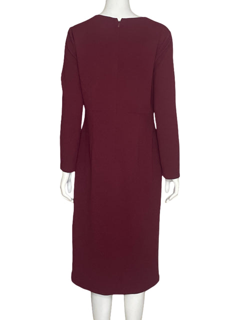 Vestido Maggy London Botones Rojo Vino-Talla 10