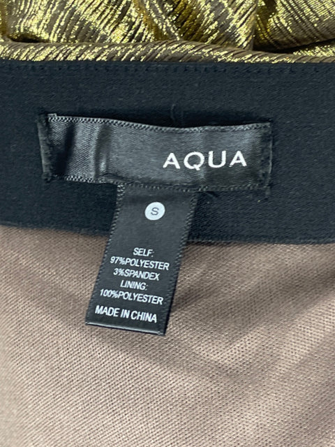 Falda Aqua Metalizado Fluido Dorado-Talla S