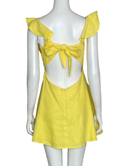 Vestido Karina Grimaldi Vuelos Amarillo-Talla XS