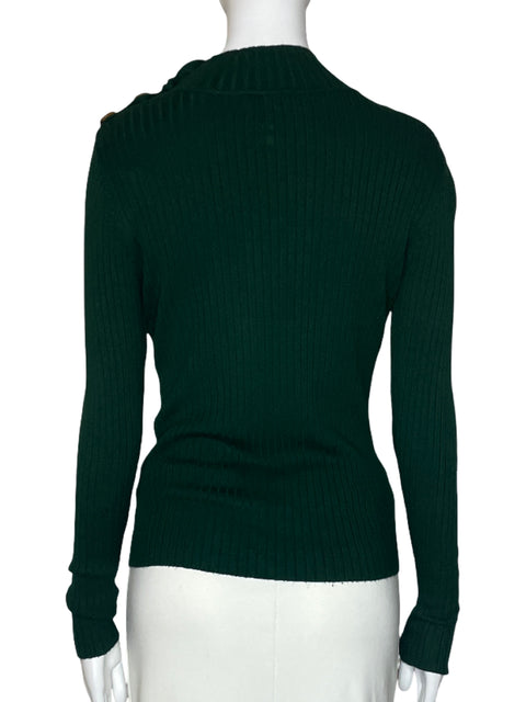 Sueter Studio F Acanalado Botones Verde-Talla 4