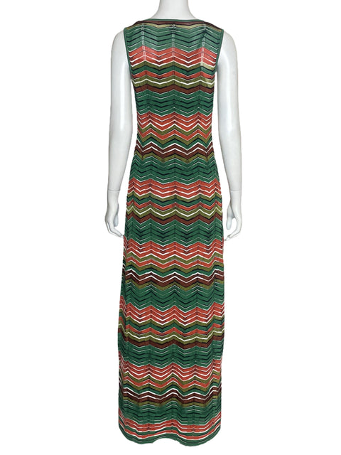 Vestido Missoni ZigZag Maxi Verde-Talla 10