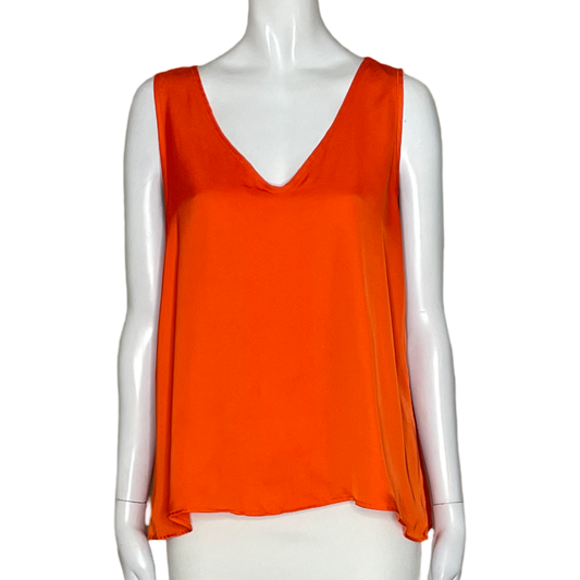 Blusa PortSaid Camiseta Satinada Fluida Básica Naranja-Talla L