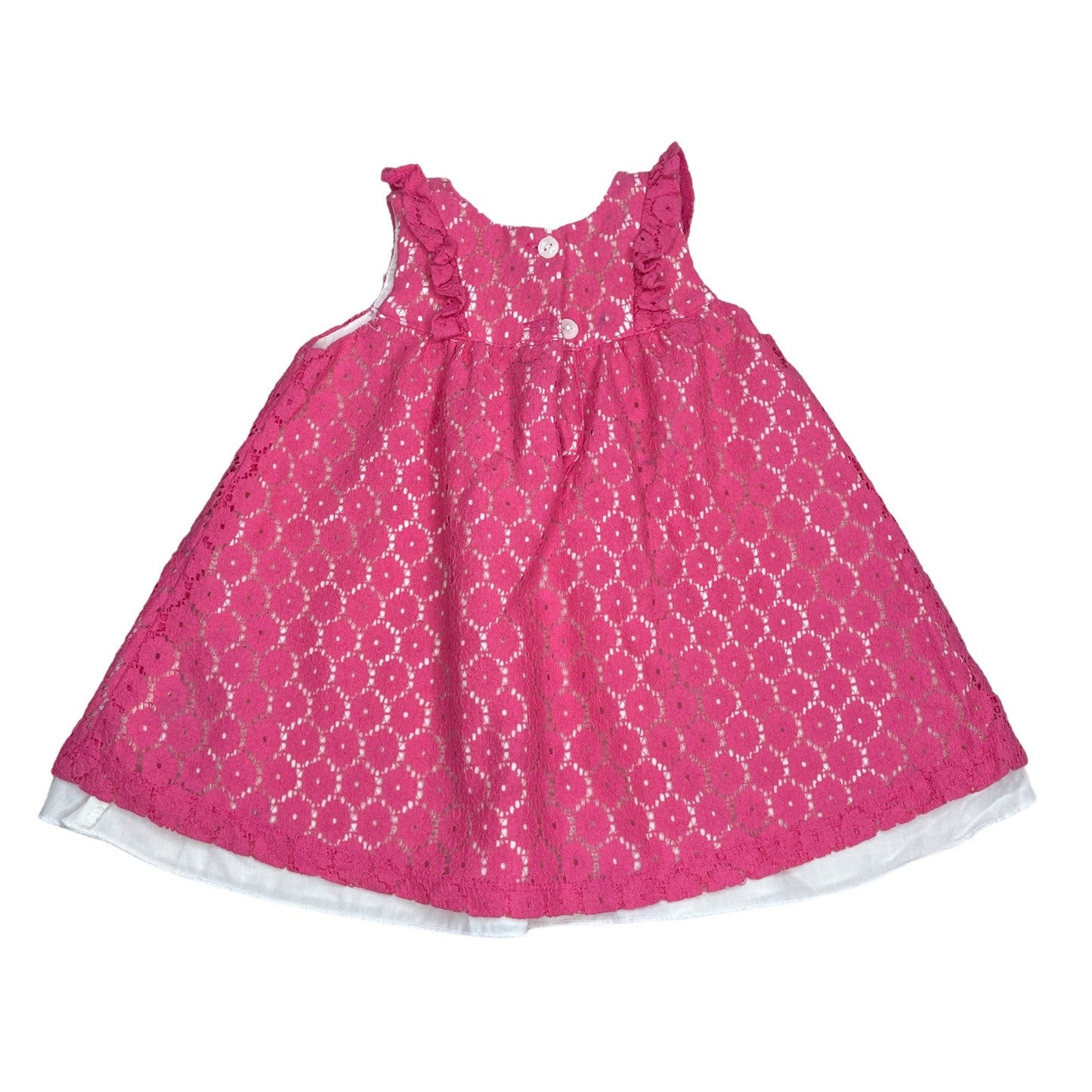 Vestido Fiorella Baby Encaje Floral Rosado-Talla 6M
