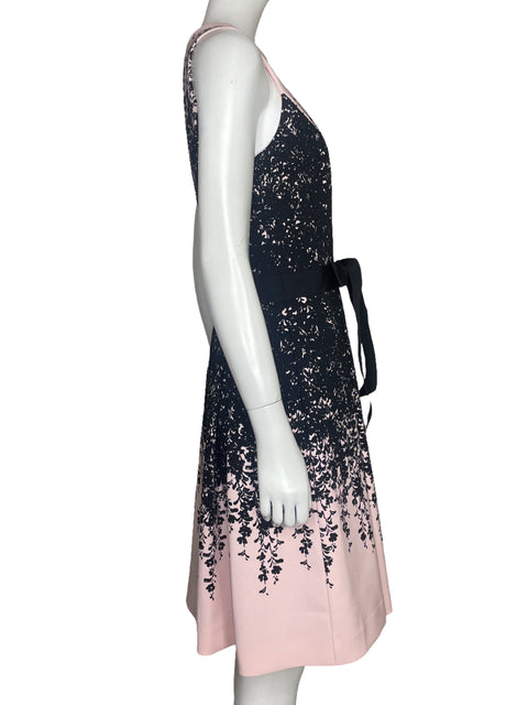 Vestido Luxe By Carmen Marc Valvo Estampado Negro - Talla 6